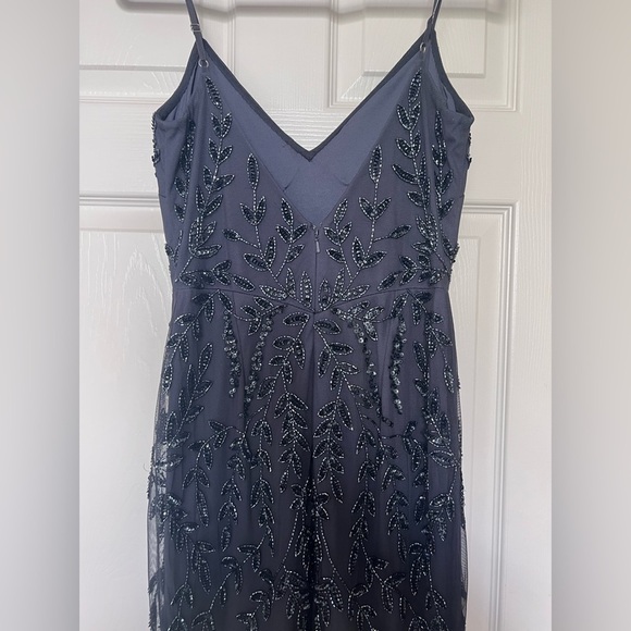 Marina Size 4 | Grey Beaded Metallic Tulle Dress | NWOT - Picture 13 of 16